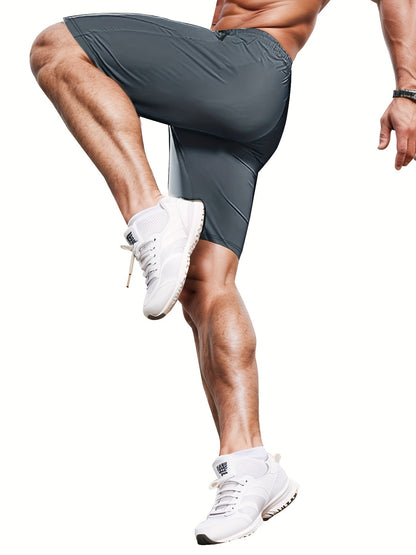 Men's Workout Shorts - Stretch Comfort – Grey / Green – view 10