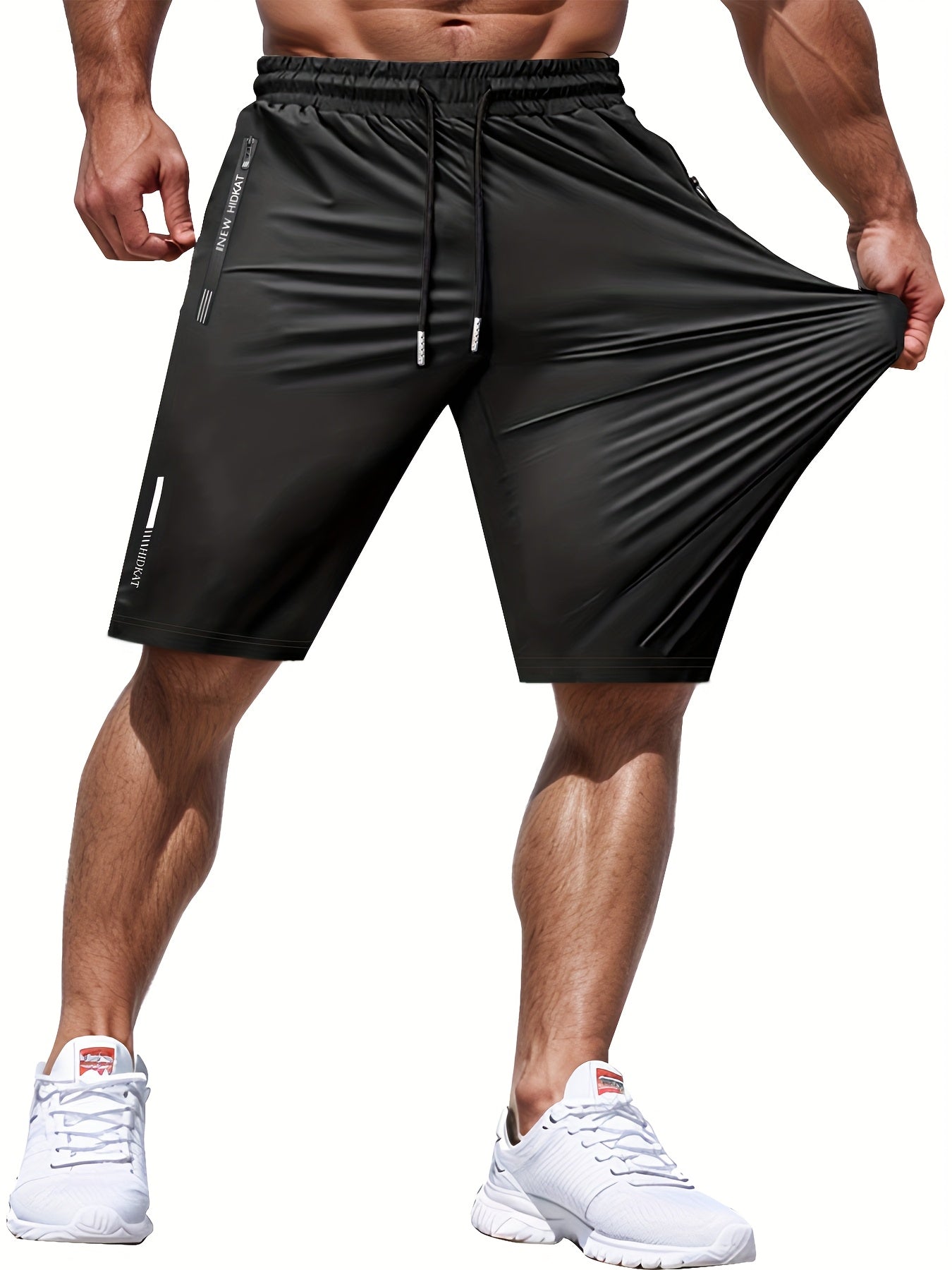 Men's Workout Shorts - Stretch Comfort – Grey / Green – view 13