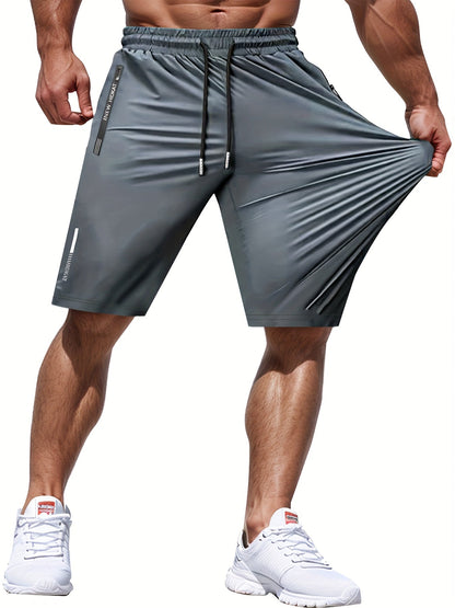 Men's Workout Shorts - Stretch Comfort – Grey / Green – Grey option – view 2
