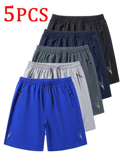 Men's Workout Shorts - Striped Design – Orange option – view 4