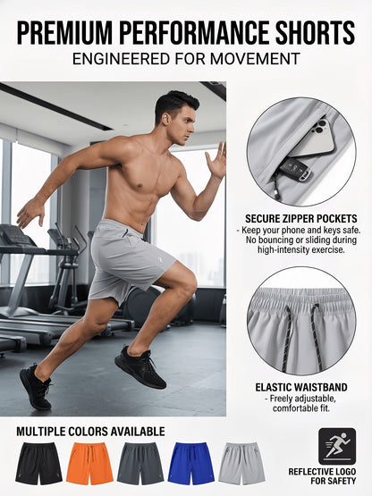 Men's Workout Shorts - Striped Design – Orange option – view 9