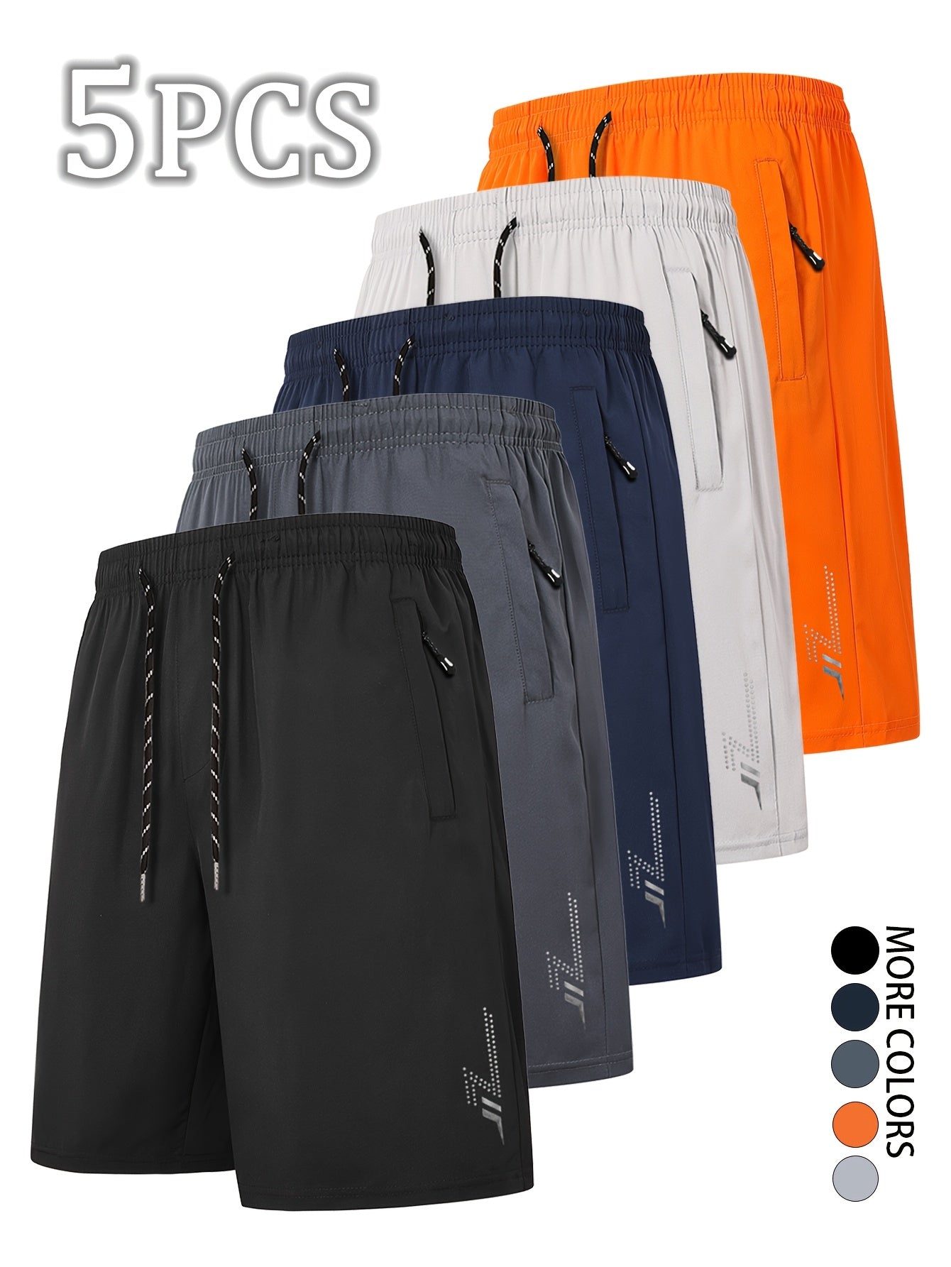Men's Workout Shorts - Striped Design – Orange option – view 15