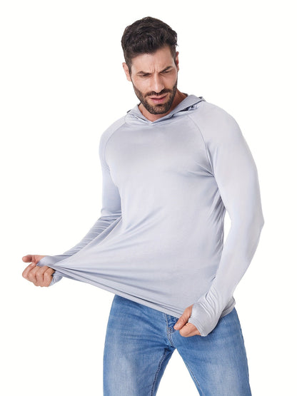 Men's ten-pack solid hooded long-sleeve fishing shirts – view 9