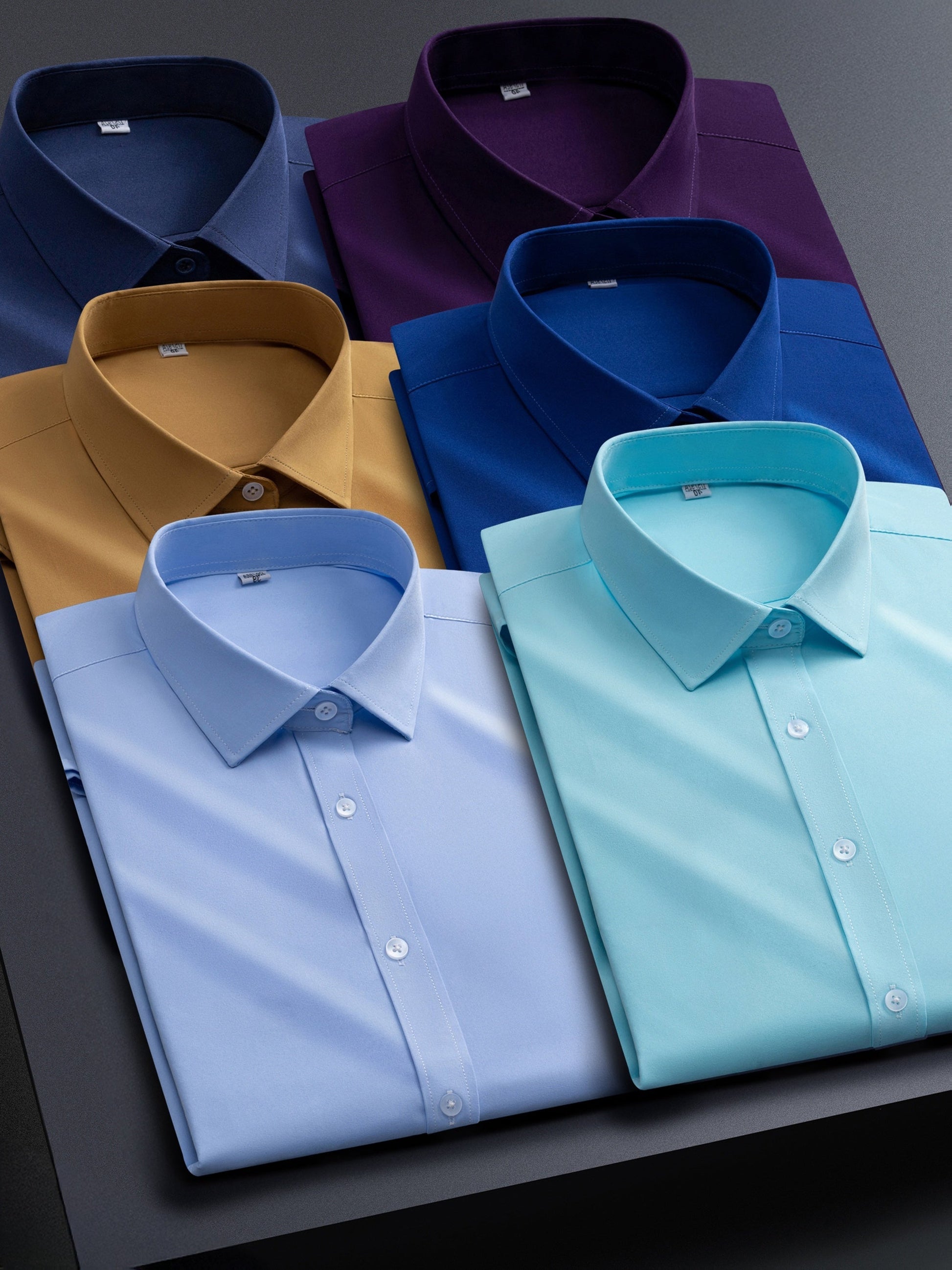Men's solid long-sleeve button-up dress shirt – view 4