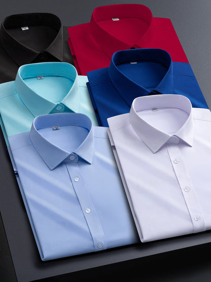 Men's solid long-sleeve button-up dress shirt – view 12