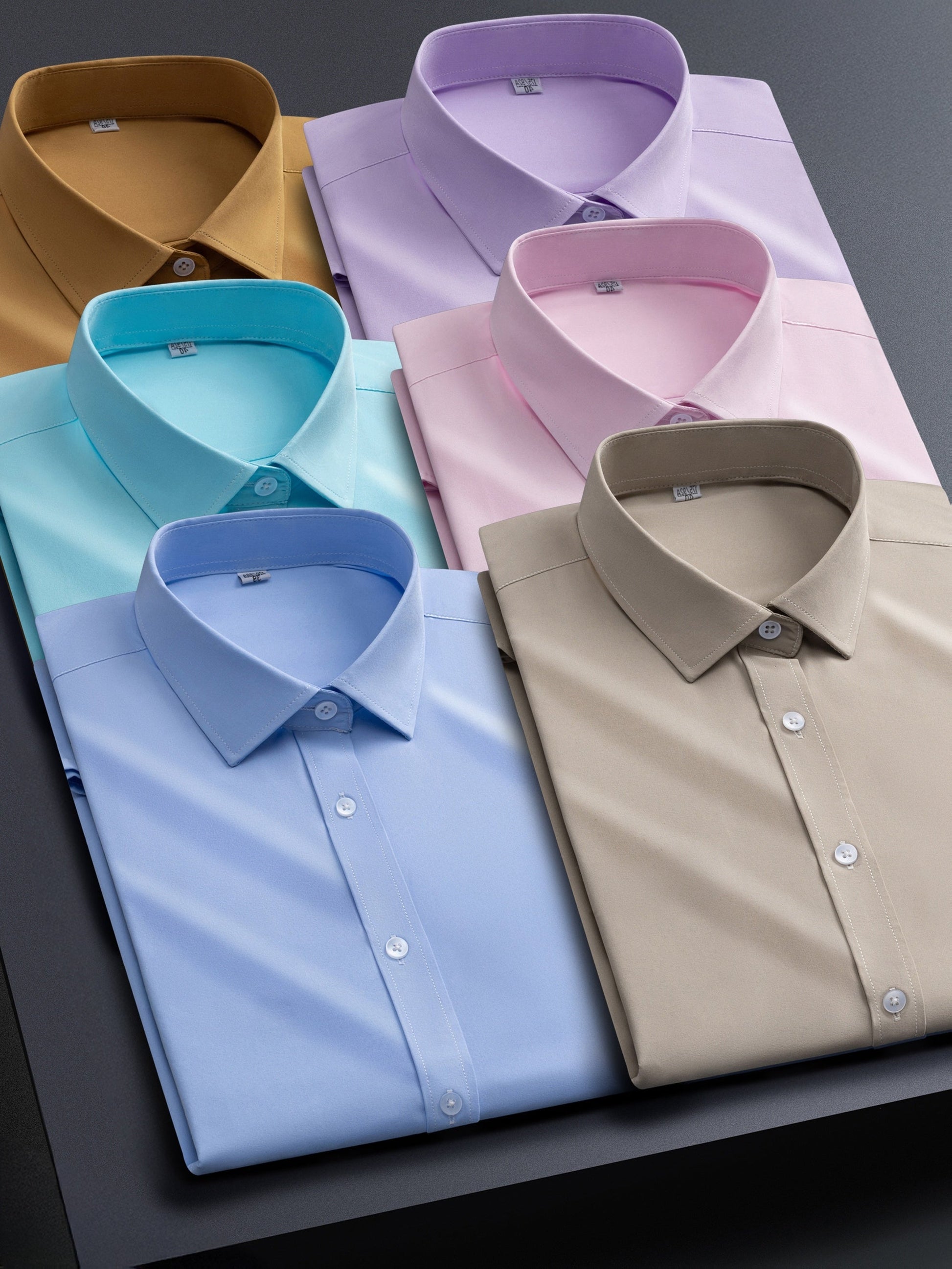 Men's solid long-sleeve button-up dress shirt – view 13