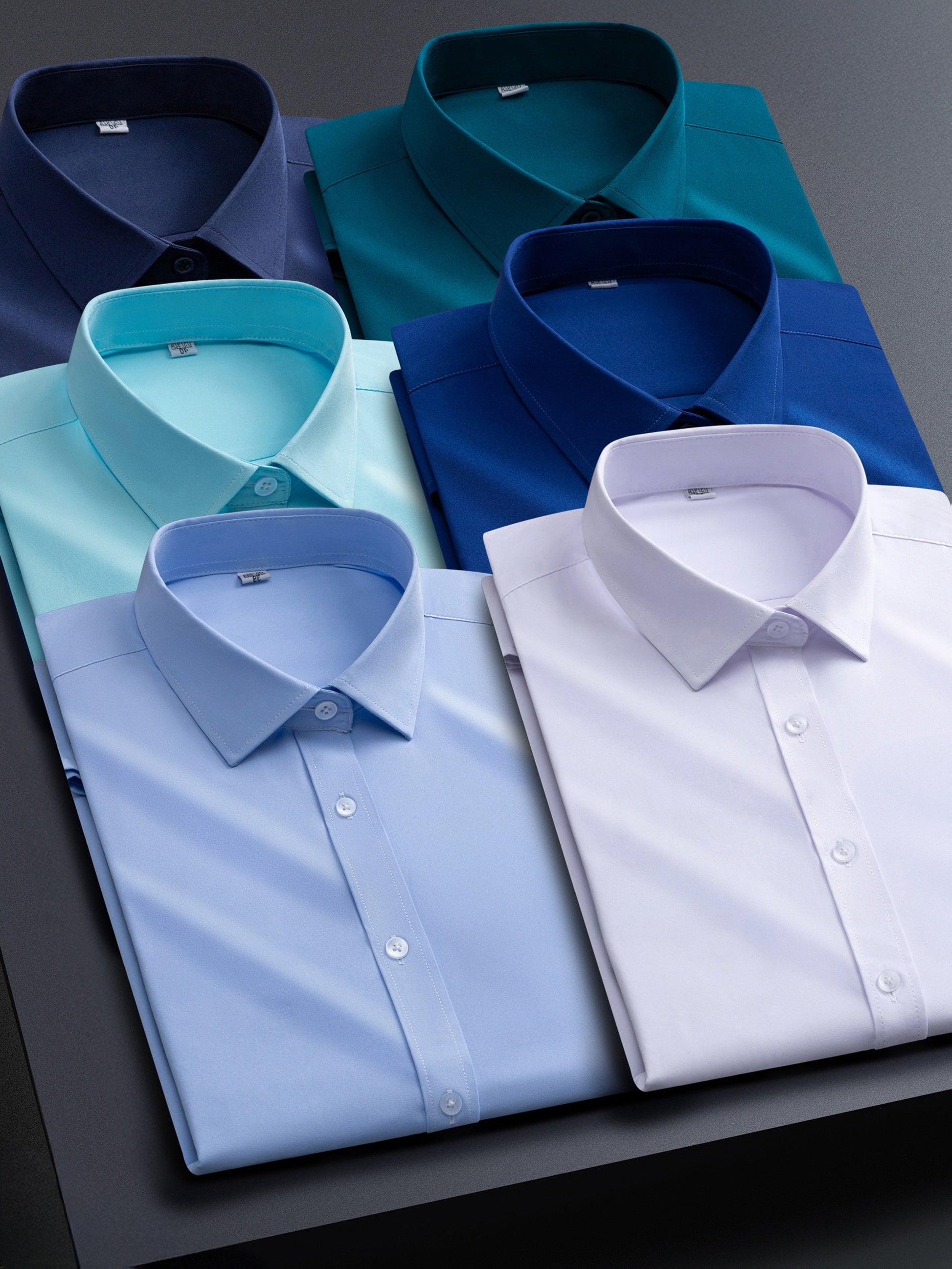 Men's solid long-sleeve button-up dress shirt – view 15