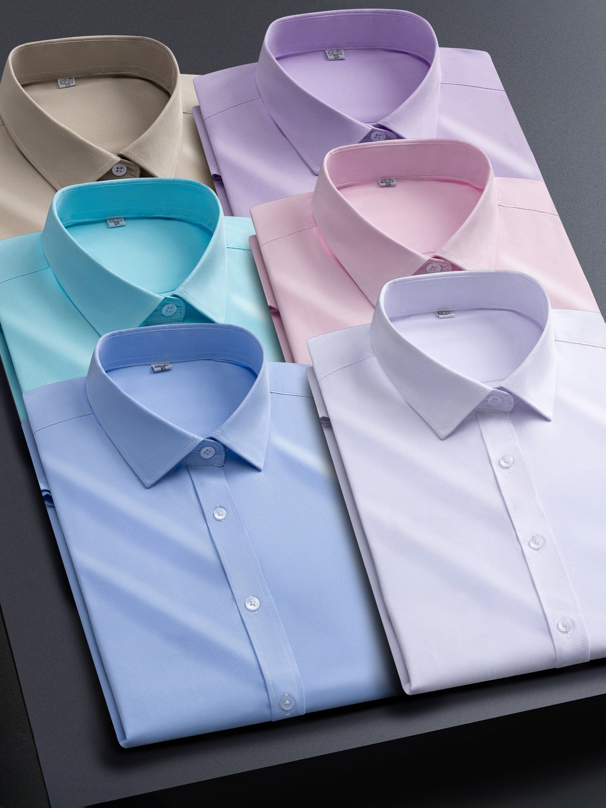 Men's solid long-sleeve button-up dress shirt – view 18