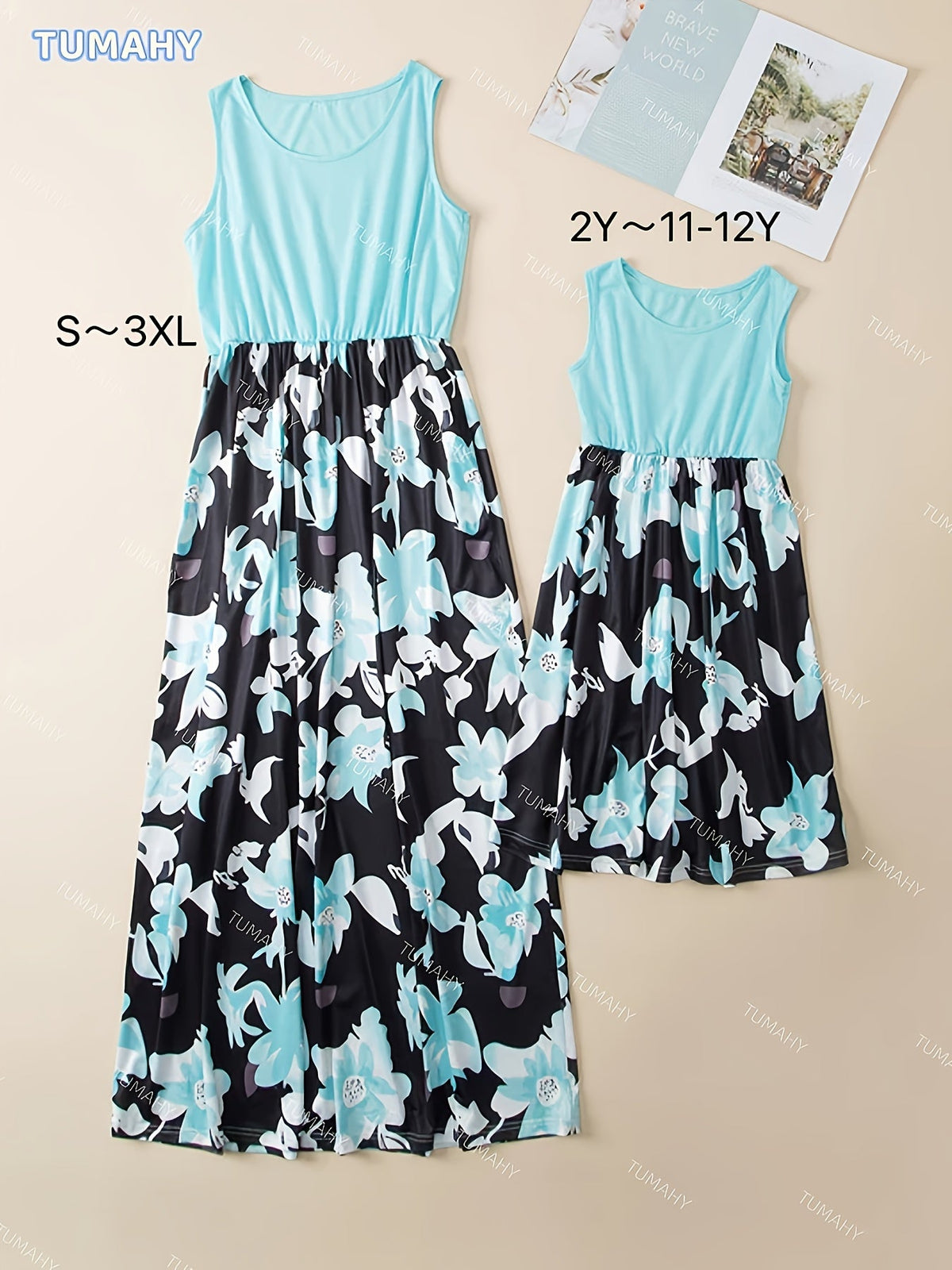 Mommy and Me Floral Dress Set - Floral Long Sleeve Summer – view 6