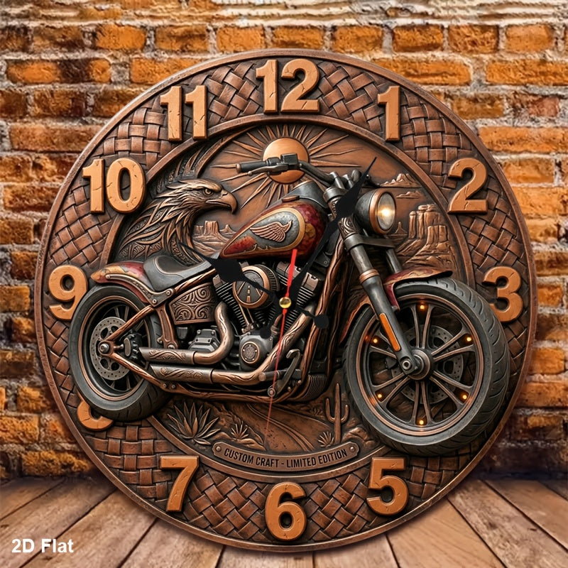 Motorcycle Wood Wall Clock - Silent Non-Ticking 12-Inch Design – view 5