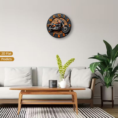 Motorcycle Wood Wall Clock - Silent Non-Ticking 12-Inch Design – view 6