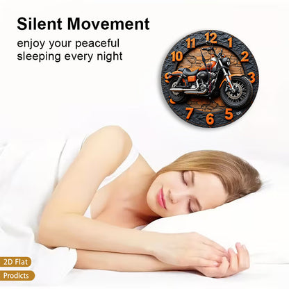 Motorcycle Wood Wall Clock - Silent Non-Ticking 12-Inch Design – view 8