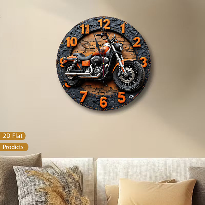 Motorcycle Wood Wall Clock - Silent Non-Ticking 12-Inch Design – view 9