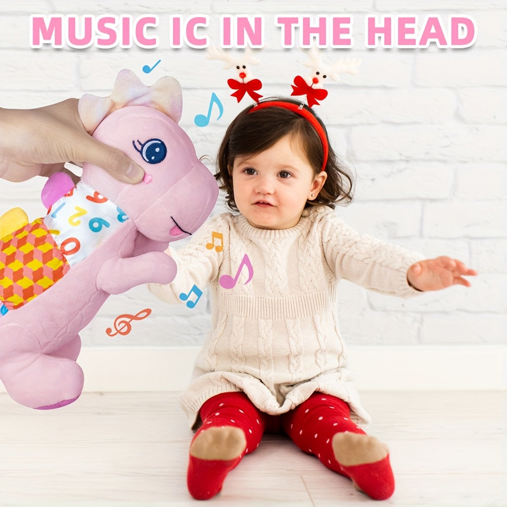 Musical Dinosaur Baby Plush Toy - Crinkle, squeak, rattle and textured sensory details – view 7