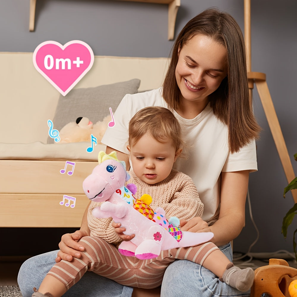 Musical Dinosaur Baby Plush Toy - Crinkle, squeak, rattle and textured sensory details – view 8