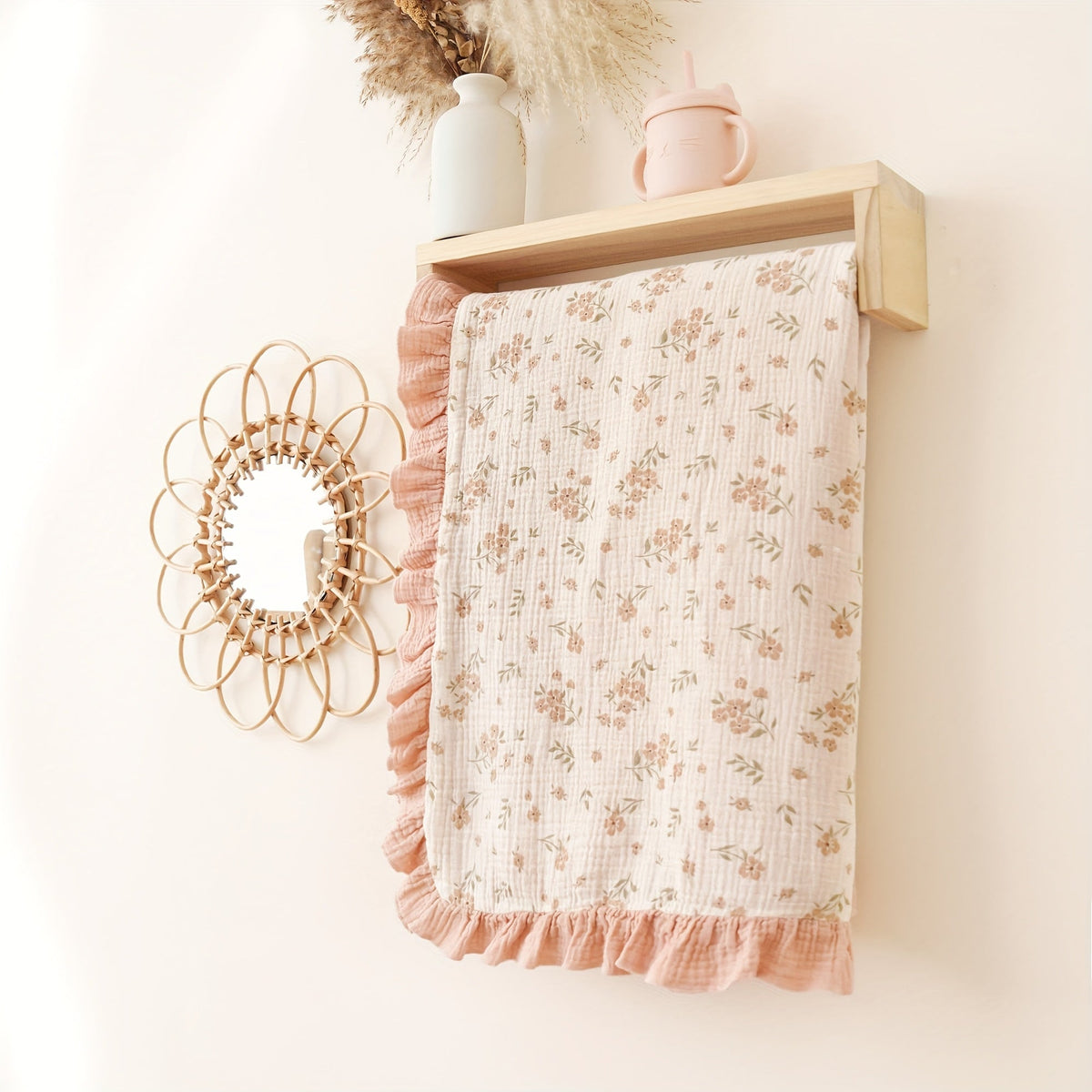 Muslin Baby Blanket - Flounce Cotton Receiving Cover – view 2