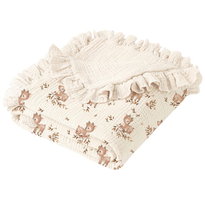 Muslin Baby Blanket - Flounce Cotton Receiving Cover – view 4