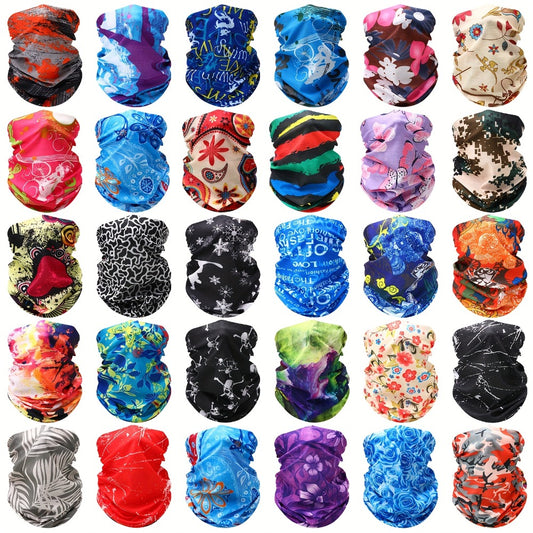 Neck Gaiters & Bandanas - Gaiter 30 Pack Elastic Sweat-Absorbing Headband Scarf Bandana Wrap for - main product view