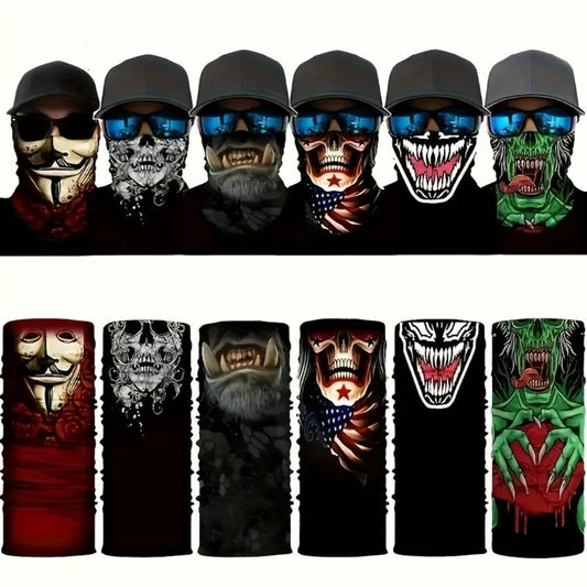 Neck Gaiters & Bandanas - Skull Balaclava 6 Pack Windproof UV Protection Elastic Gaiter Bandana - main product view