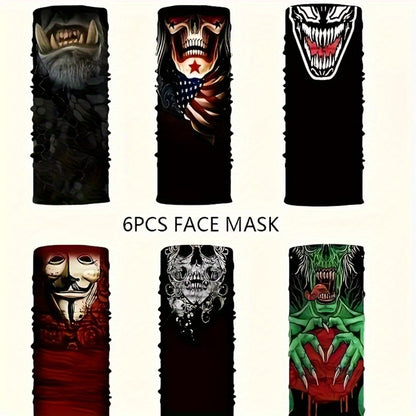 Neck Gaiters & Bandanas - Skull Balaclava 6 Pack Windproof UV Protection Elastic Gaiter Bandana - product detail view 7