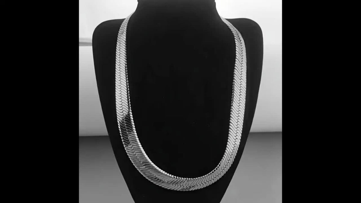 Necklace for Women - 925 Sterling Silver Flat Snake Chain for - 2D Sleek Stackable Serpentine - product detail view 12