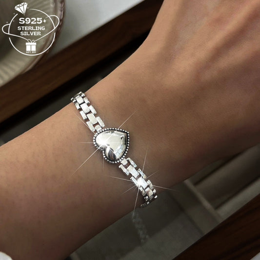 Necklace for Women - 925 Sterling Silver Heart Bracelet & - Thick Chain Jewelry for Couples - main product view