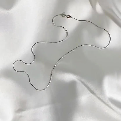 Necklace for Women - 925 Sterling Silver Snake Chain 1mm Round - Handmade Unisex Serpentine - product detail view 11