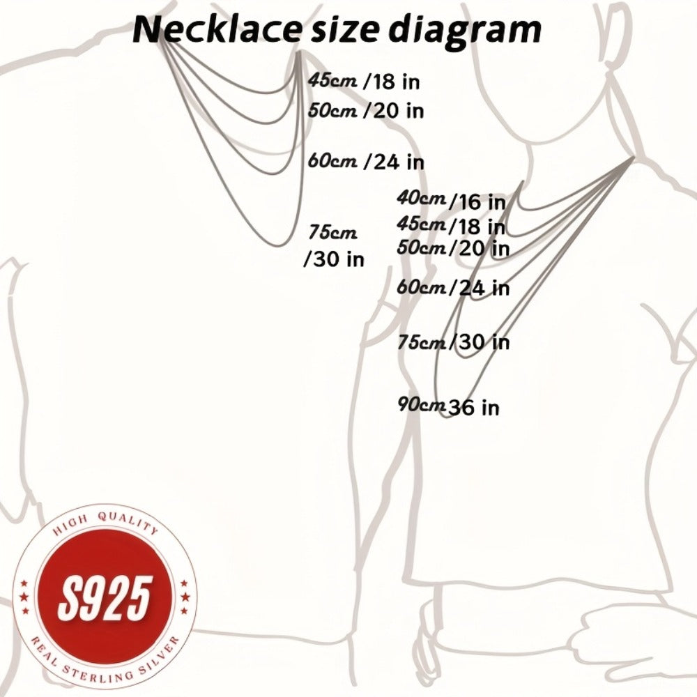 Necklace for Women - 925 Sterling Silver Snake Chain - 1mm Round Serpentine Bone Chain - product detail view 4