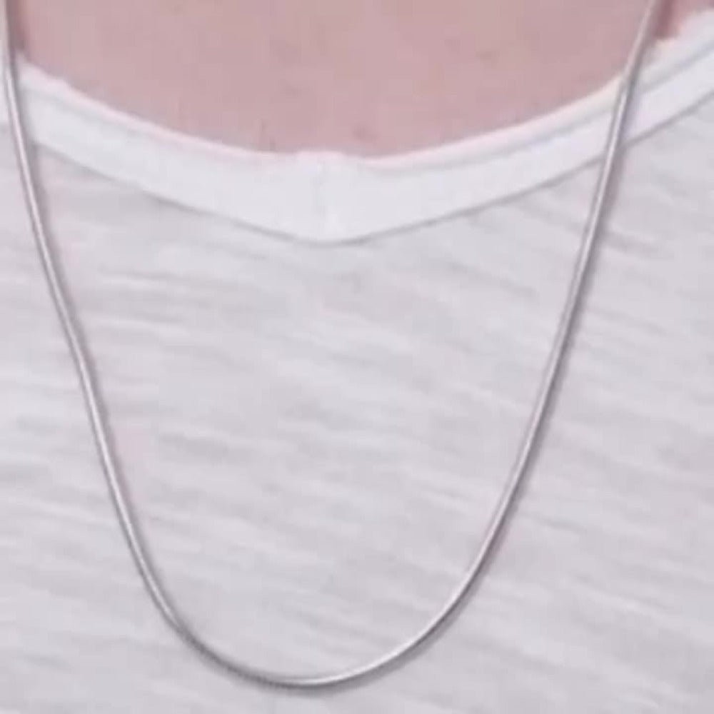 Necklace for Women - 925 Sterling Silver Snake Chain - 1mm Round Serpentine Bone Chain - product detail view 11