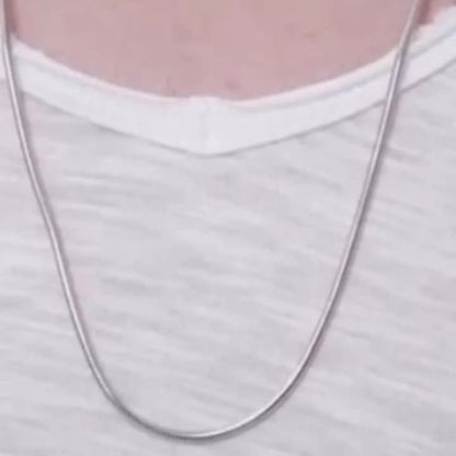 Necklace for Women - 925 Sterling Silver Snake Chain - 1mm Round Serpentine Bone Chain - product detail view 11