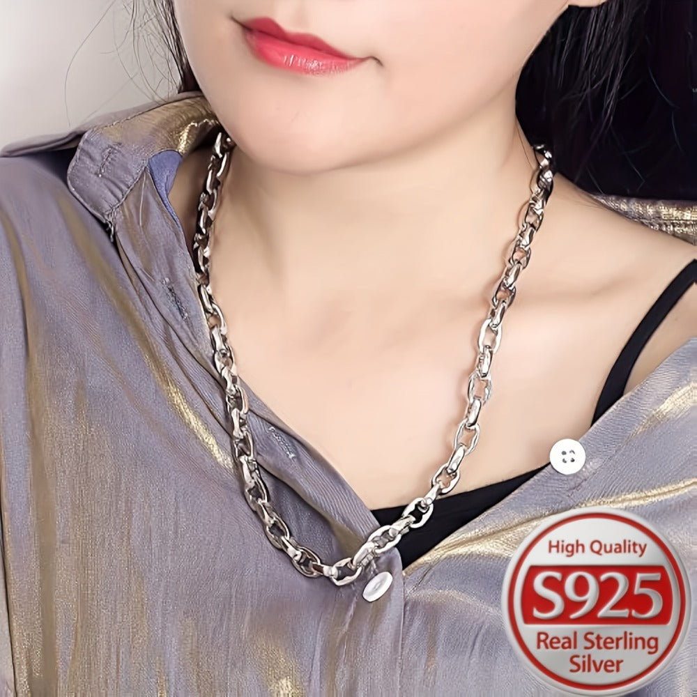 Necklace for Women - 925 Sterling Silver Thick O-Chain for & Men | Bold Chunky Round Link Chain - product detail view 3