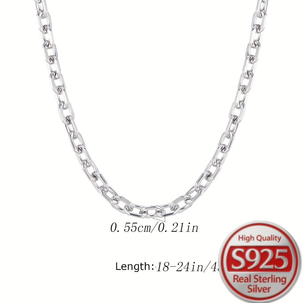 Necklace for Women - 925 Sterling Silver Thick O-Chain for & Men | Bold Chunky Round Link Chain - product detail view 4
