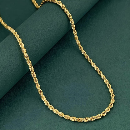 Necklace for Women - Rope Chain 18K Gold Plated 925 Sterling Silver Hip Hop Twisted Chain for - product detail view 15