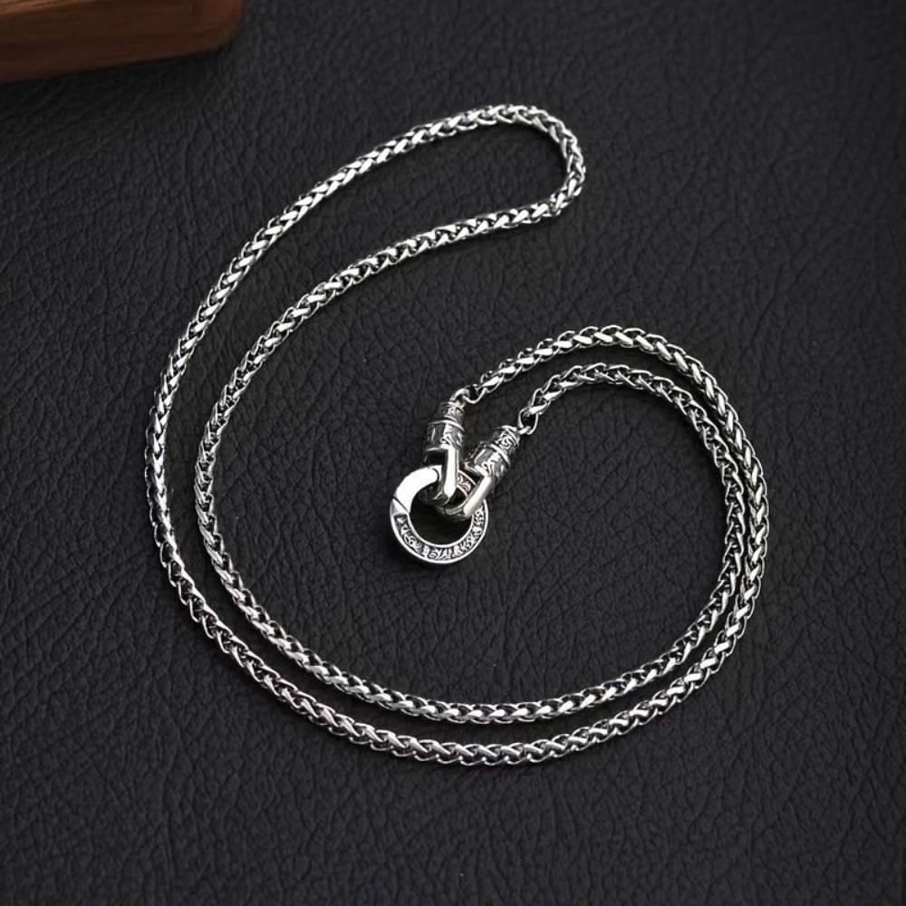 Necklace for Women - S925 Sterling Silver Vintage Chain for & Men | Classic Retro Style Silver - product detail view 7