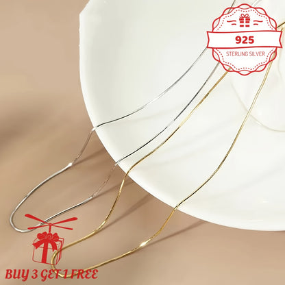 Necklace for Women - Snake Chain 24K Gold Plated 925 Sterling Silver Handmade 1mm Round - product detail view 3