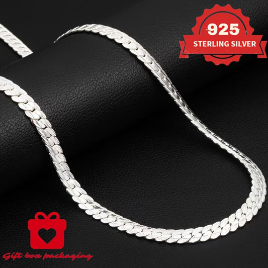 Necklace for Women - Snake Chain 925 Sterling Silver Handmade Unisex 6.25g Serpentine Link - main product view