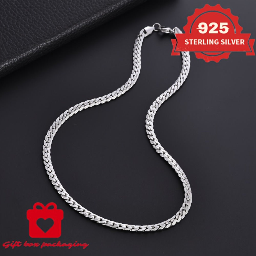 Necklace for Women - Snake Chain 925 Sterling Silver Handmade Unisex 6.25g Serpentine Link - product detail view 2