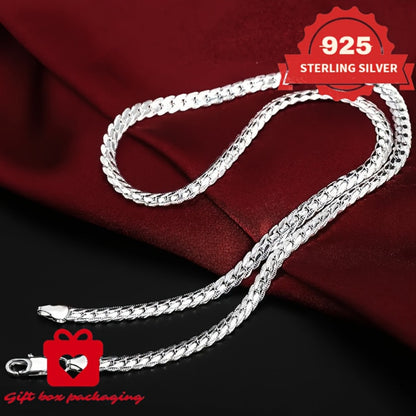 Necklace for Women - Snake Chain 925 Sterling Silver Handmade Unisex 6.25g Serpentine Link - product detail view 4