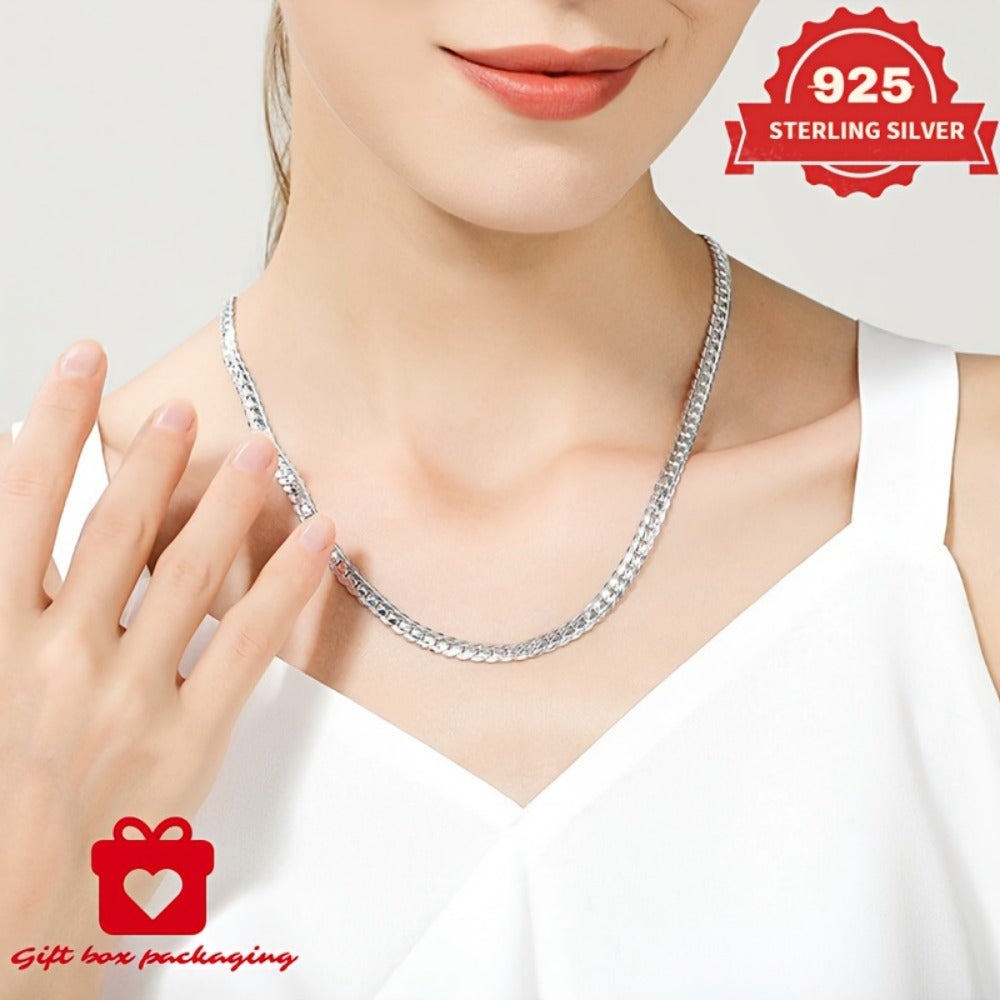 Necklace for Women - Snake Chain 925 Sterling Silver Handmade Unisex 6.25g Serpentine Link - product detail view 8