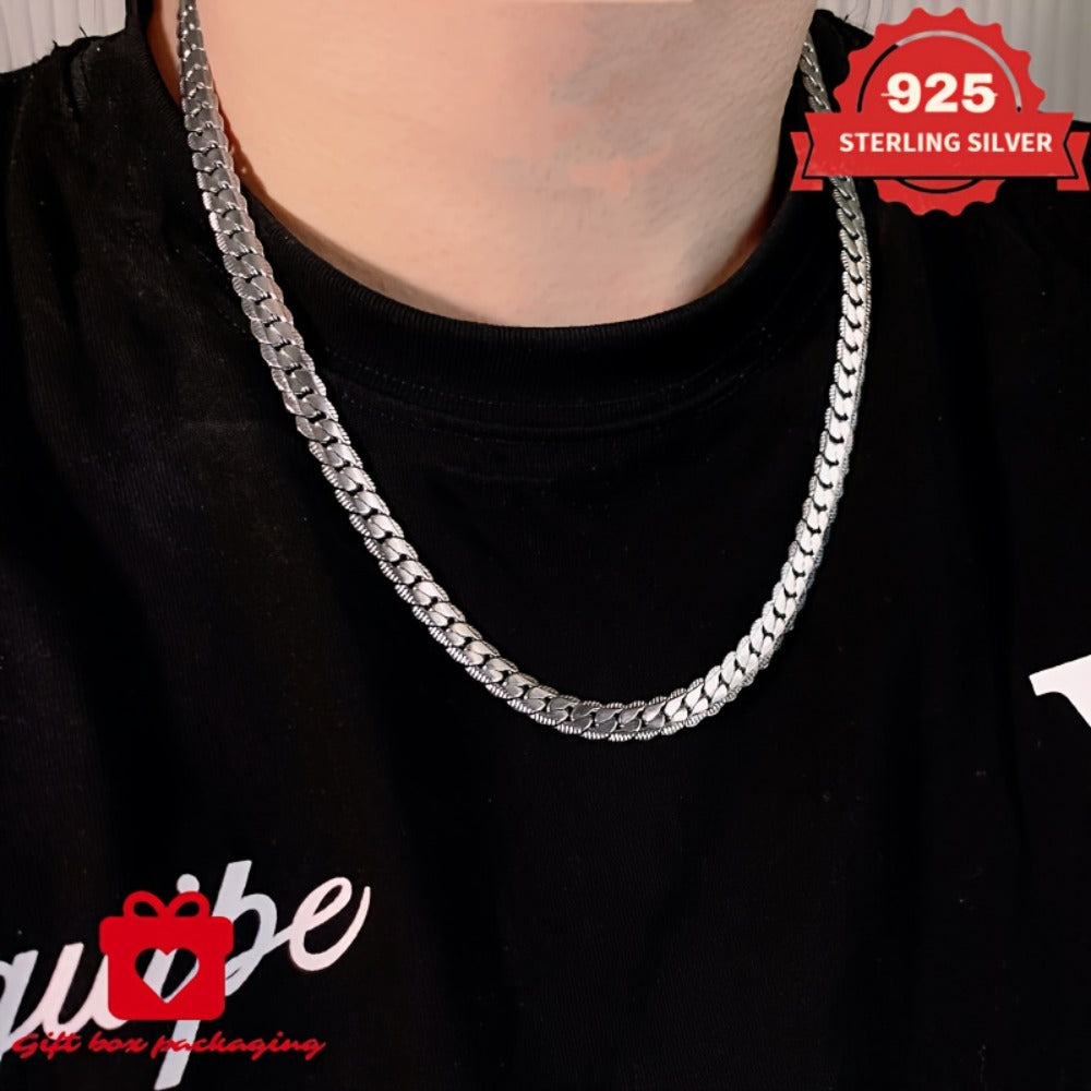 Necklace for Women - Snake Chain 925 Sterling Silver Handmade Unisex 6.25g Serpentine Link - product detail view 9