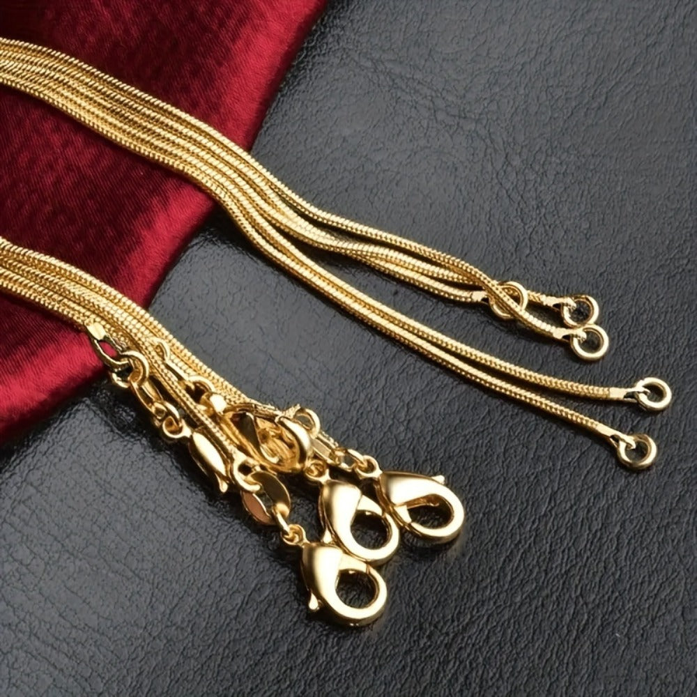 Necklace for Women - Snake Chain Set 1Pc or 5Pcs Unisex Gold & Silver , Multiple Lengths - product detail view 2