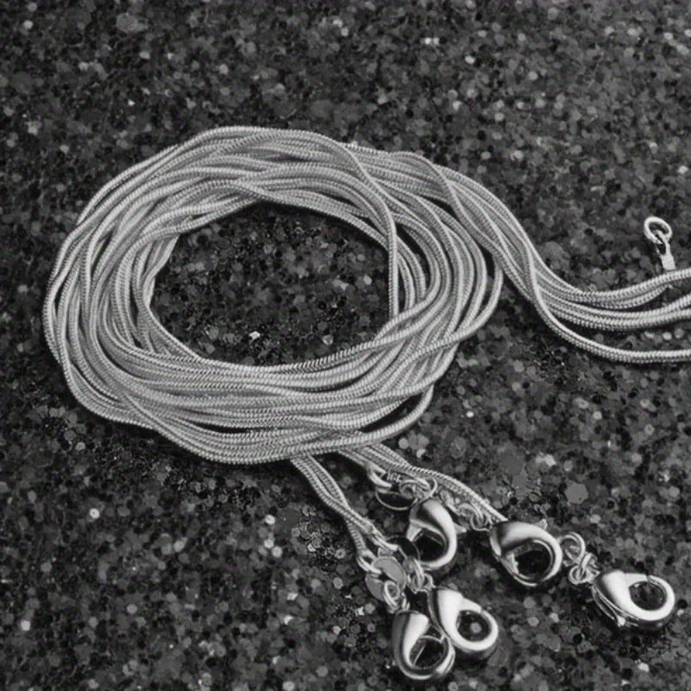 Necklace for Women - Snake Chain Set 1Pc or 5Pcs Unisex Gold & Silver , Multiple Lengths - product detail view 5