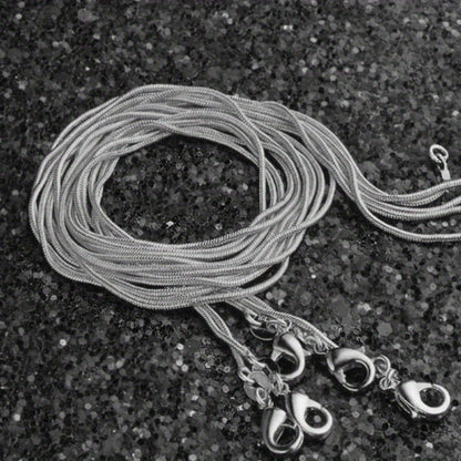 Necklace for Women - Snake Chain Set 1Pc or 5Pcs Unisex Gold & Silver , Multiple Lengths - product detail view 5