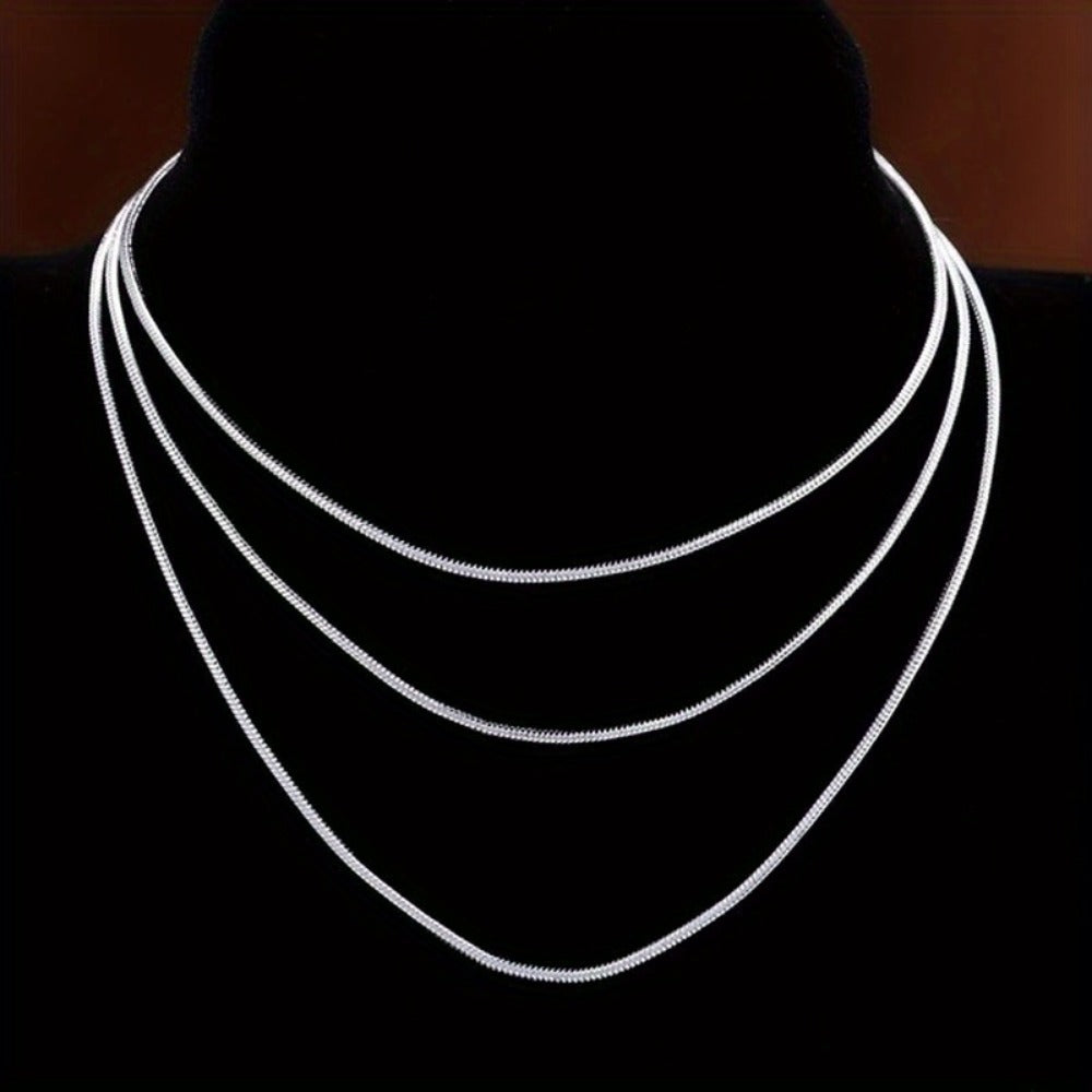 Necklace for Women - Snake Chain Set 1Pc or 5Pcs Unisex Gold & Silver , Multiple Lengths - product detail view 16