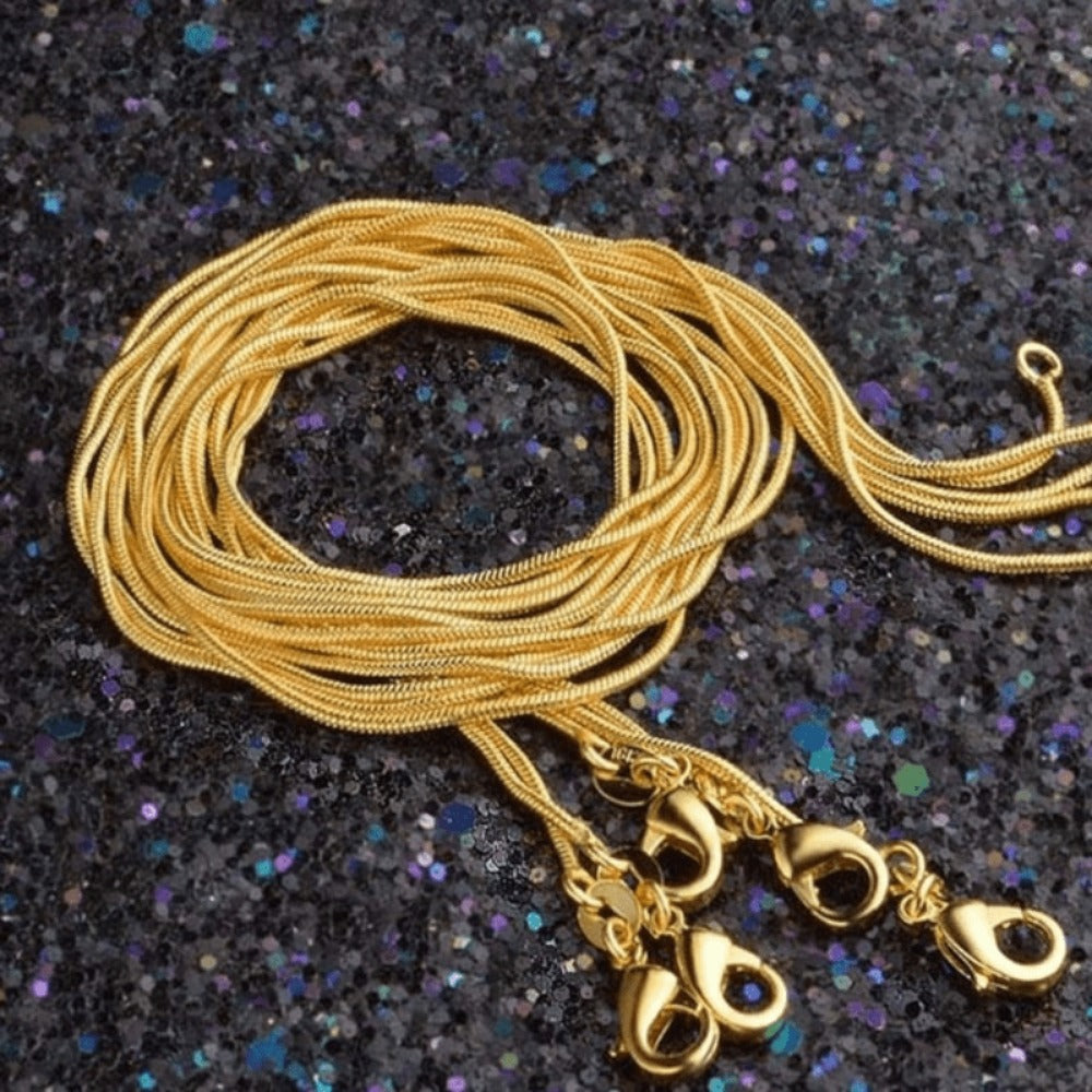 Necklace for Women - Snake Chain Set 1Pc or 5Pcs Unisex Gold & Silver , Multiple Lengths - product detail view 18