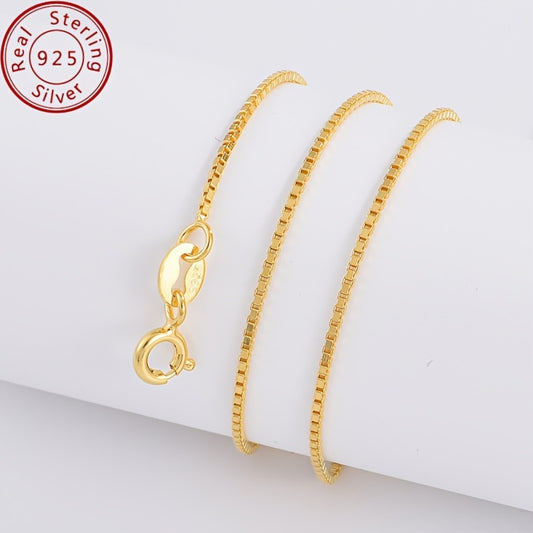 Necklace for Women - Sterling Silver Box Chain for 18K Gold Plated 0.8mm Thin Dainty Layering - main product view