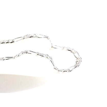 Necklace for Women - Sterling Silver Figaro Chain 925 8mm Wide Bold Italian Link Unisex High - product detail view 8