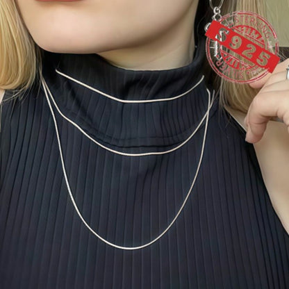 Necklace for Women - Sterling Silver Snake Chain for 5pcs - 925 Solid Silver Serpentine Chain - product detail view 24