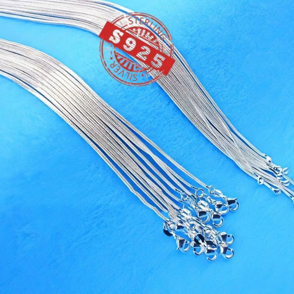 Necklace for Women - Sterling Silver Snake Chain for 5pcs - 925 Solid Silver Serpentine Chain - product detail view 35
