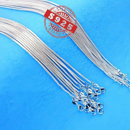 Necklace for Women - Sterling Silver Snake Chain for 5pcs - 925 Solid Silver Serpentine Chain - product detail view 35